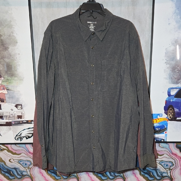 2XL Swiss Tech Set Of 3 Gray, Red, Blue Casual Botton Down Shirts - Picture 4 of 12